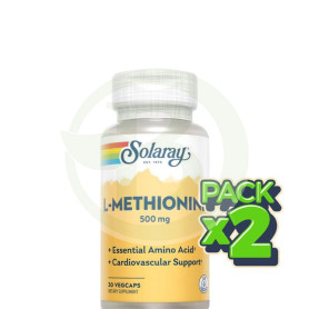 Pack 2x L-Methionine 500Mg. 30 Cápsulas Solaray