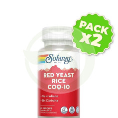 Pack 2x Red Yeast Rice Plus Q10 60 Cápsulas Solaray