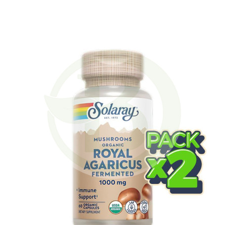 Pack 2x Royal agaricus 500Mg. 60 Cápsulas Solaray
