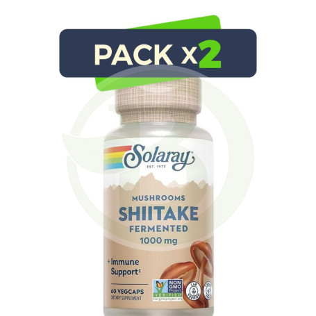 Pack 2x Shiitake 500Mg. 60 Cápsulas Solaray