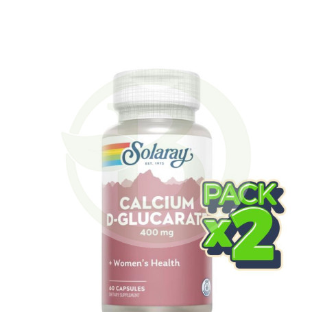 Pack 2x D-Glucarate Calcium 400Mg. 60 Cápsulas Solaray