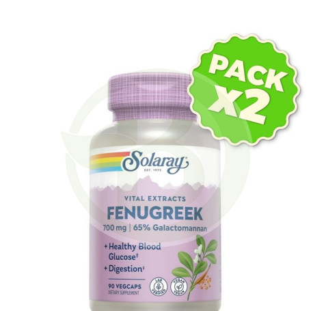 Pack 2x Fenugreek (Fenogreco) 350Mg. 90 Cápsulas Vegetales Solaray
