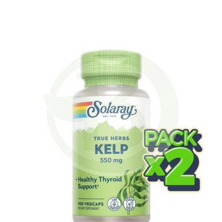 Pack 2x Kelp 550Mg. 100 Cápsulas Vegetales Solaray