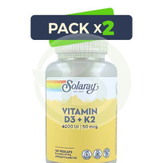 Pack 2x Big D3 y K2 120 Cápsulas Solaray