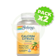 Pack 2x Calcium Citrate 60 Comprimidos Naranja Solaray