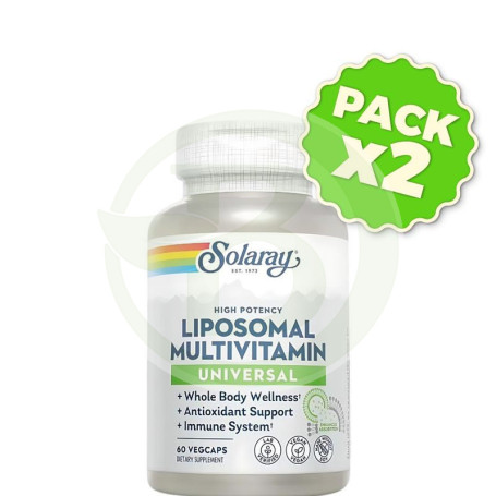Pack 2x Universal Liposomal Multivit.60 Vegcaps Solaray