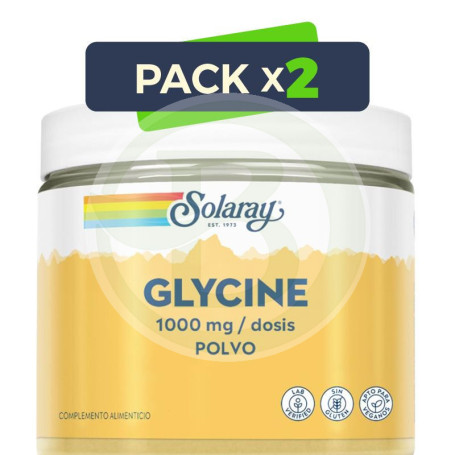 Pack 2x Glycine en Polvo 1000Mg 400G Solaray