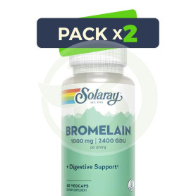 Pack 2x Bromelaina 60 Cápsulas Vegetales Solaray