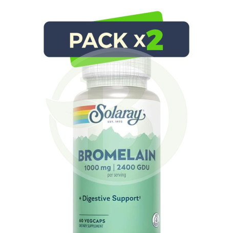 Pack 2x Bromelaina 60 Cápsulas Vegetales Solaray