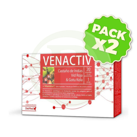 Pack 2x Venactiv Piernas 20 Ampollas 15Ml. Dietmed