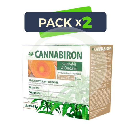 Pack 2x Cannabiron 30 Cápsulas + 30 Comprimidos Dietmed