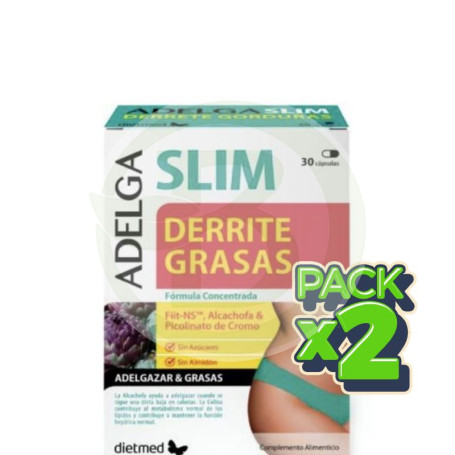 Pack 2x Adelgaslim Derrite Grasas 30 Capsulas Dietmed