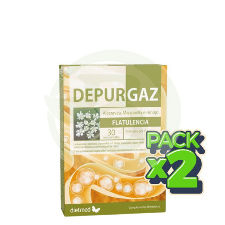 Pack 2x Depurgaz 30 Comprimidos Dietmed