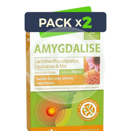 Pack 2x Amygdalise 20 Comprimidos Masticables Dietmed
