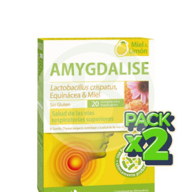 Pack 2x Amygdalise Miel y Limón 20 Comprimidos Masticables Dietmed