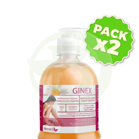 Pack 2x Ginex Jabón Íntimo Líquido 300Ml Dietmed
