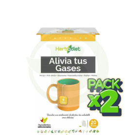 Pack 2x Herbodiet Alivia Tus Gases 20 Filtros Nova Diet