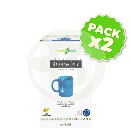 Pack 2x Herbodiet Descanso Feliz 20 Filtros Nova Diet