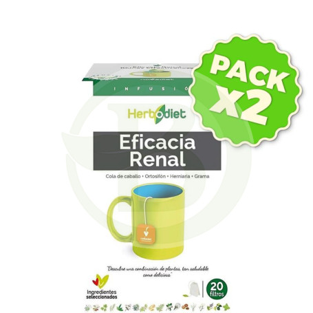Pack 2x Herbodiet Eficacia Renal 20 Filtros Nova Diet