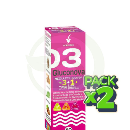 Pack 2x Gluconova + Aceite Esencial De Canela 50 Ml Nova Diet