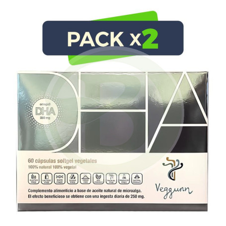 Pack 2x Dha Omega 3 60 Cápsulas Veggunn