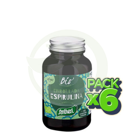 Pack 6x Alga Espirulina Bio 100 Comprimidos Santiveri