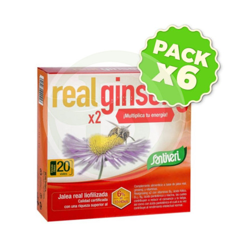 Pack 6x Realginseng X2 20 Viales Santiveri