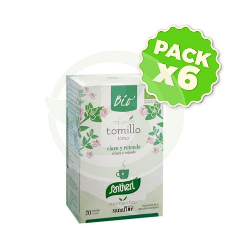 Pack 6x Sanaflor Tomillo Bio 20 Filtros Santiveri