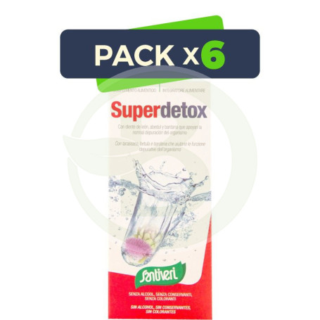 Pack 6x Jarabe Superdetox 240Ml. Santiveri
