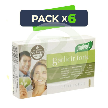 Pack 6x Garlicir Forte 40 Cápsulas Santiveri