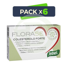 Pack 6x Florase Colesterolo Forte 40 Capsulas Santiveri