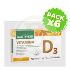 Pack 6x Vitamina D3 60 Comprimidos Santiveri