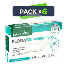 Pack 6x Florase Ansia Plus 30 Capsulas Santiveri