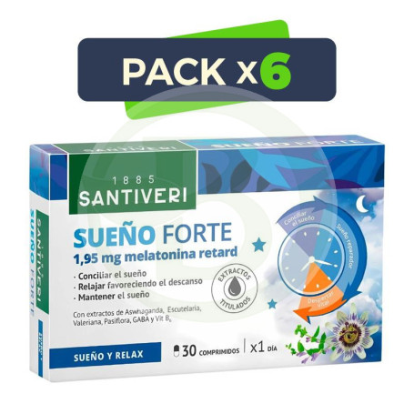 Pack 6x Sueño Forte 30 Comprimidos Santiveri