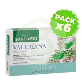 Pack 6x Plantas Fit Valeriana 30 Cápsulas Santiveri
