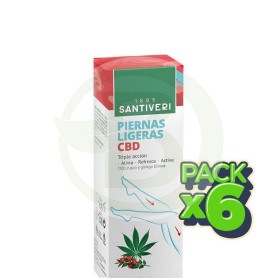 Pack 6x Gel Piernas Ligeras con Cbd 100Ml Santiveri