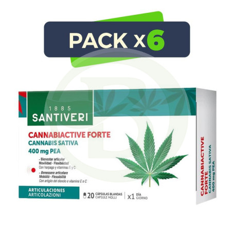 Pack 6x Cannabiactive Forte 20 Cápsulas Blandas Santiveri