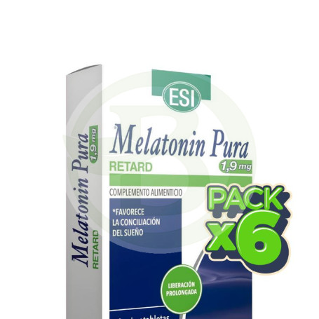 Pack 6x Melatonin Retard Pura 1,9Mg 30 Micro Tabletas Esi
