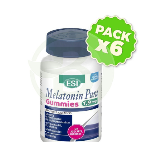 Pack 6x Melatonin Pura 1,9Mg Gummies 60 Gominolas Esi