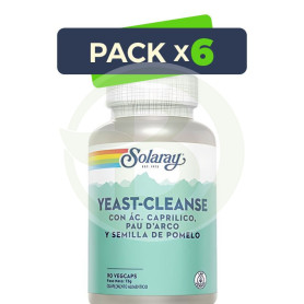 Pack 6x Yeast Cleanse 90 Cápsulas Vegetales Solaray