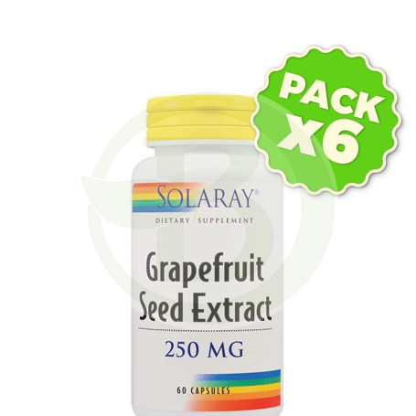 Pack 6x Grapefruit Seed 250Mg. 60 Cápsulas Solaray