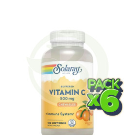 Pack 6x Vitamina C 500Mg. 100 Comprimidos Masticables Solaray