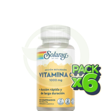 Pack 6x Small Vitamin C 1.000Mg. A/R 30 Comprimidos Solaray
