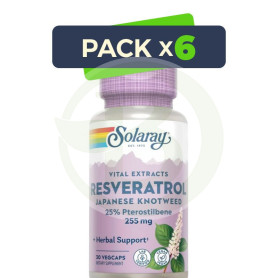 Pack 6x Super Resveratrol 250Mg. 30 Cápsulas Solaray