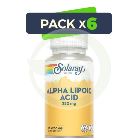 Pack 6x ALPHA LIPOIC ACID 250Mg. 60 CAPSULAS SOLARAY