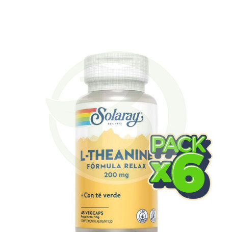 Pack 6x L-Theanine 200Mg. 45 Cápsulas Solaray