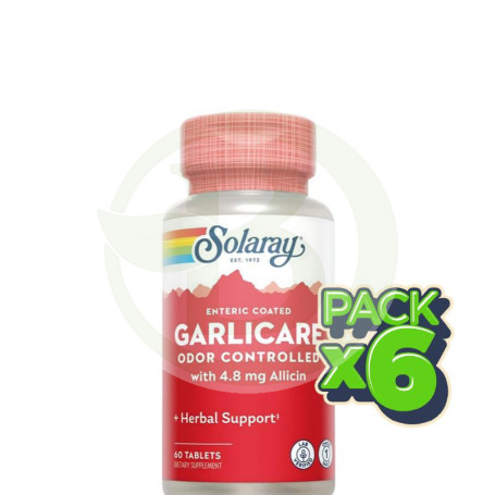 Pack 6x Garlicare 10.000Mcg. 60 Comprimidos Solaray