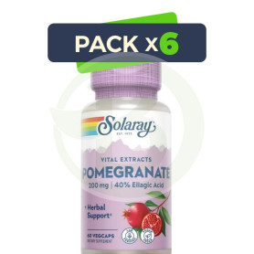 Pack 6x Pomegranate 200Mg. 60 Cápsulas Solaray