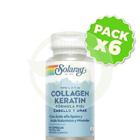Pack 6x Collagen Keratin 60 Cápsulas Solaray