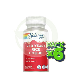 Pack 6x Red Yeast Rice Plus Q10 60 Cápsulas Solaray